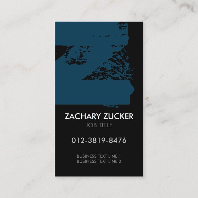 Cartão De Visita Monogram Letter Z Business Card (Frente)