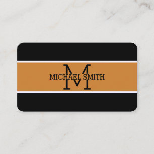 Cartão De Visita Monogram Professional Bronze Modern