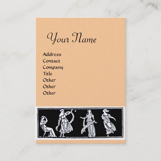 Cartão De Visita MONOGRAMA ANTIGO FASHION, metal dourado, rosa (Frente)