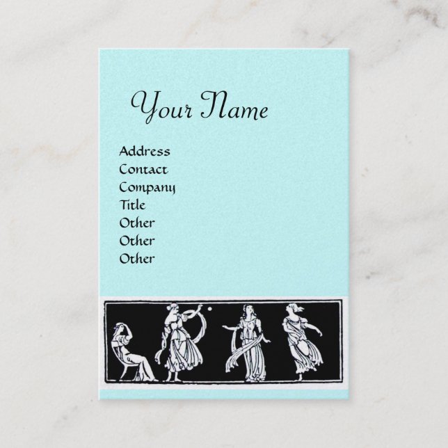 Cartão De Visita MONOGRAMA ANTIGO FASHION, metal dourado, verde azu (Frente)