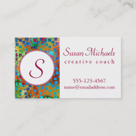 Cartão De Visita Monograma, arte abstrata colorida de Digitas com