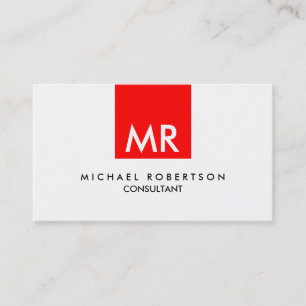 Cartão De Visita Monograma Atrativo Pessoal Branco Preto