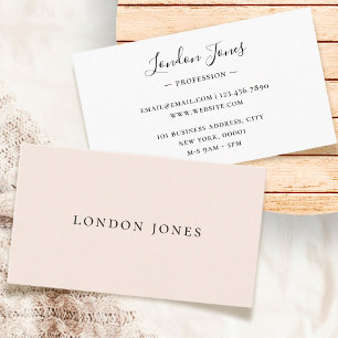 Cartão De Visita Monograma Blush Rosa Moderno Minimalista Feminina