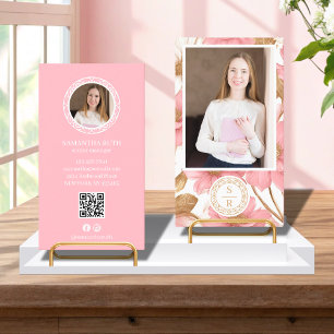 Cartão De Visita Monograma Botânico Floral de Luxo Marca do logotip