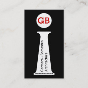 Cartão De Visita Monograma branco abstrato preto arquitetônico