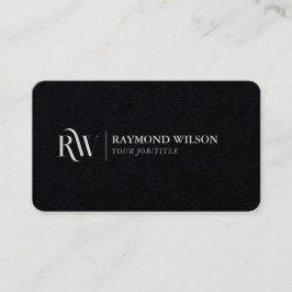 Cartão De Visita Monograma Branco e Preto Premium Elegante Moderno