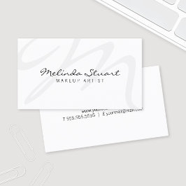 Cartão De Visita Monograma Branco Moderno Profissional