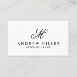 Cartão De Visita Monograma branco profissional elegante