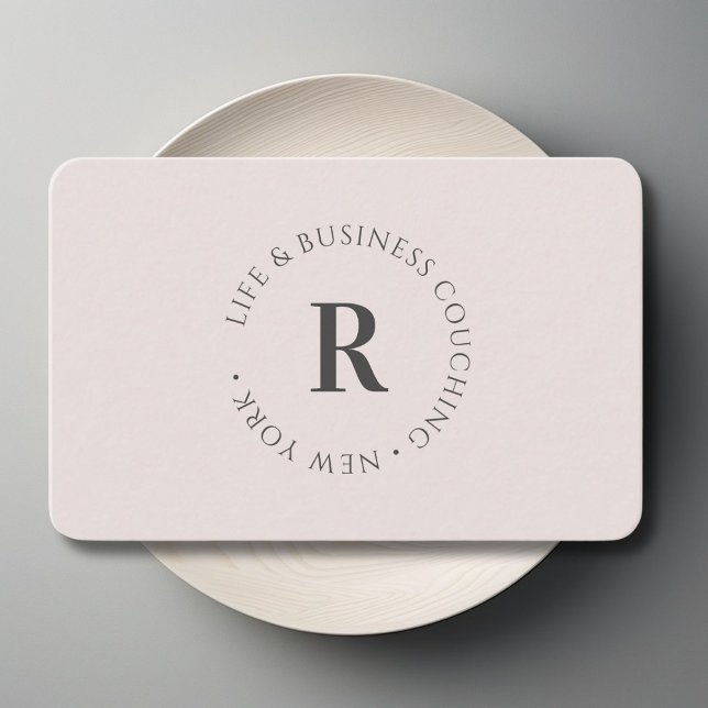 Cartão De Visita Monograma, Cinza mínima (Monogram, Minimum Gray Business Card)