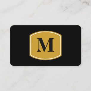Cartão De Visita Monograma clássico grande / preto