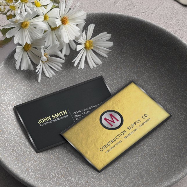 Cartão De Visita Monograma com estrutura metálica com estrutura em  (Criador carregado)