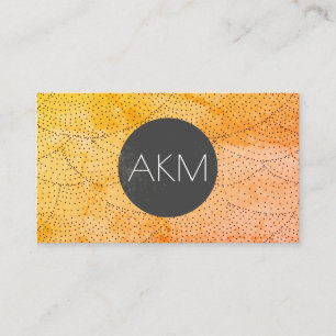 Cartão De Visita Monograma com padrão de Na moda