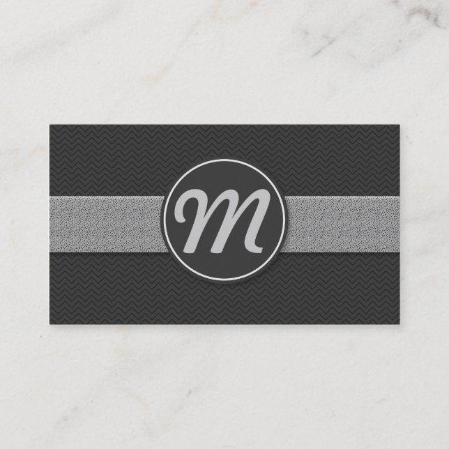 Cartão De Visita Monograma com Textura (Frente)