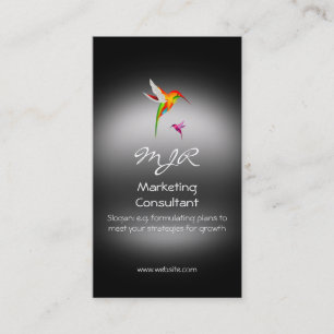 Cartão De Visita Monograma, consultor de marketing, metal-olhar