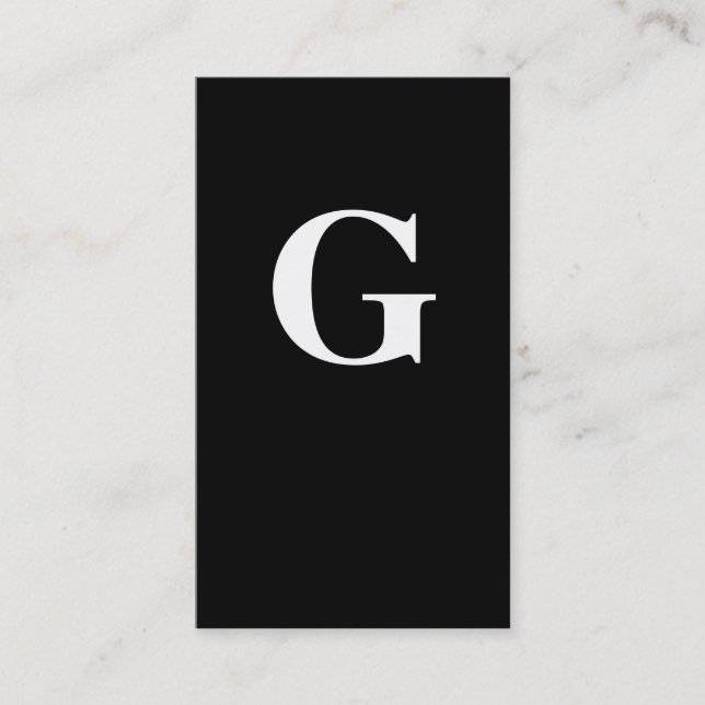 Cartão De Visita Monograma Contemporâneo / Preto e Branco (Frente)