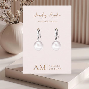 Cartão De Visita Monograma - Cor-De-Rosa Personalizada - Nome E Nom