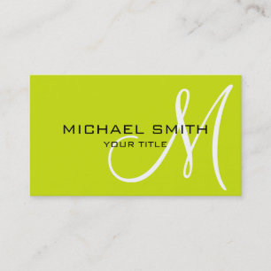 Cartão De Visita Monograma Cor do limão amargo