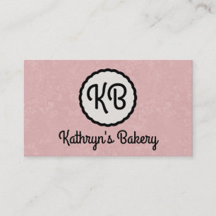 Cartão De Visita Monograma   Cuz (cor-de-rosa)