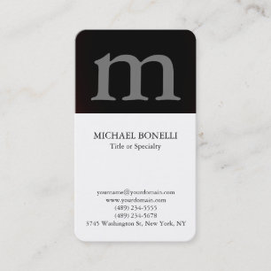 Cartão De Visita Monograma da cinza moderna de tendências brancas