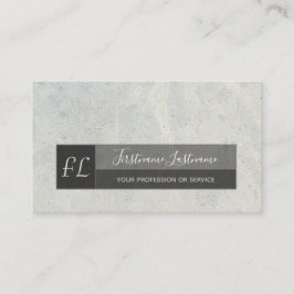 Cartão De Visita Monograma da estrutura do mármore branco da cinza