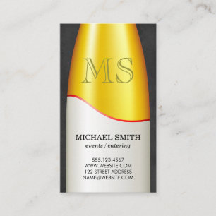Cartão De Visita Monograma da garrafa de vinho