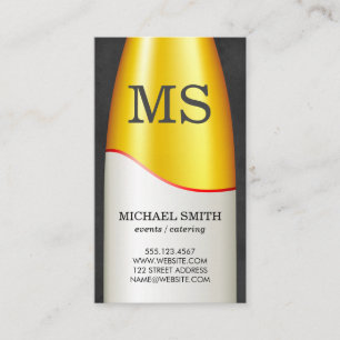 Cartão De Visita Monograma da garrafa de vinho