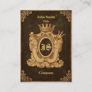 Cartão De Visita Monograma da heráldica do Grunge