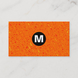 Cartão De Visita Monograma da Mancha central - Textura laranja