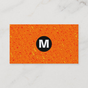 Cartão De Visita Monograma da Mancha central - Textura laranja