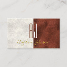 Monograma das Iniciais de Mármore Branco Moderno e