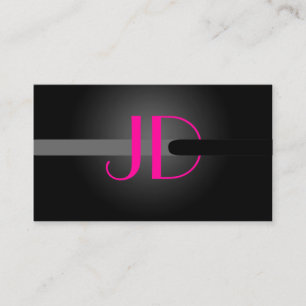 Cartão De Visita Monograma das Luzes Neon Legal do PixDezines