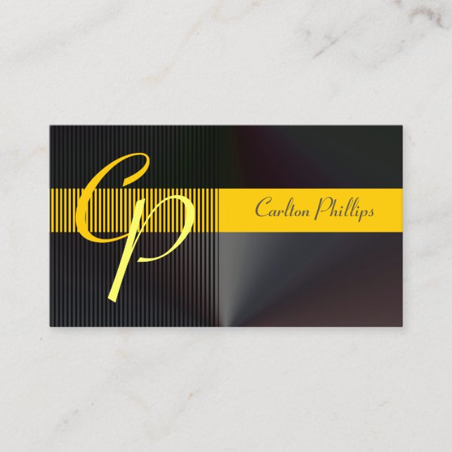 Cartão De Visita Monograma de Aço com Máscara (Frente)