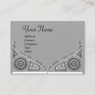 Cartão De Visita MONOGRAMA DE ARQUITETURA DE RENAISSÂNCIA, Cinza pr