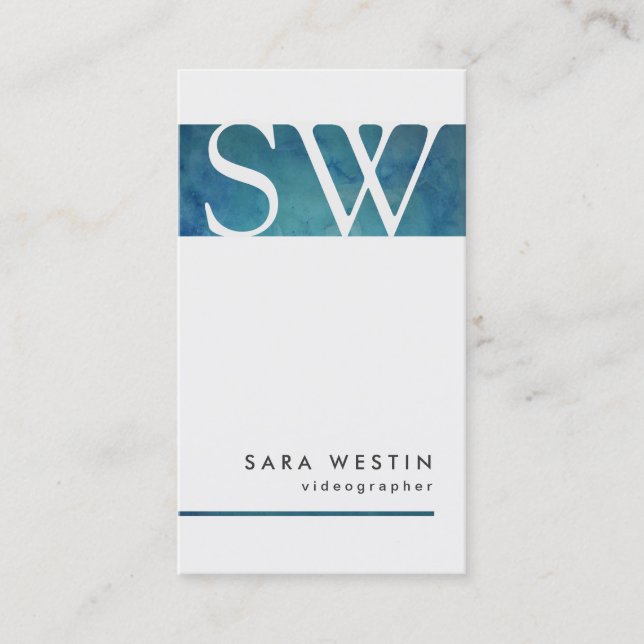 Cartão De Visita Monograma de Artes Visuais do Videógrafo (Frente)