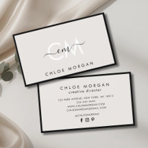 Monograma de assinatura de script cinza preto mode