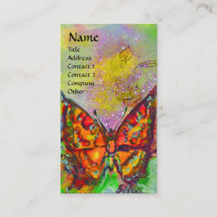 Cartão De Visita Monograma de borboletas DOURADAS AMARELAS