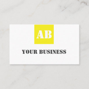 Cartão De Visita Monograma de cinza amarela moderna com construção 