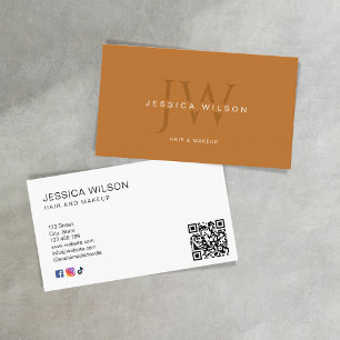 Cartão De Visita Monograma de Código QR da Empresa Profissional Mod