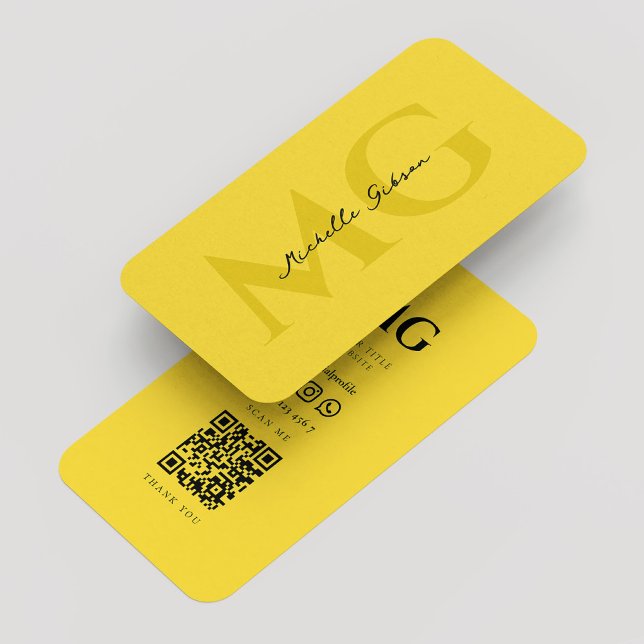Cartão De Visita Monograma de Construção Profissional Moderno Amare (Modern Professional Construction Monogram Yellow Business Card
)