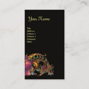 Cartão De Visita Monograma de DRAGO, roxo preto