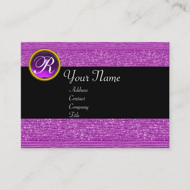 CARTÃO DE VISITA MONOGRAMA DE GEM DO MIÇANGA AMETIST FASHION (Frente)