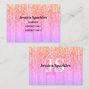 Cartão De Visita Monograma de madeira de bambu, cor-de-rosa-rosa ci