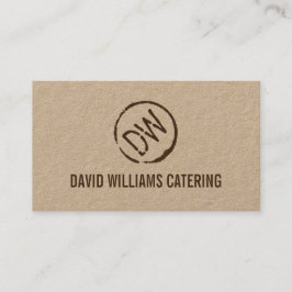 Cartão De Visita Monograma de Madeira Queimada em Rustic Wood em Kr