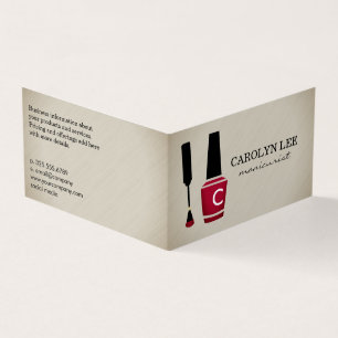 Cartão De Visita Monograma de Manicure Polonês