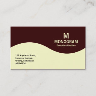 Cartão De Visita Monograma de meia onda - Nata com 330000 castanho 