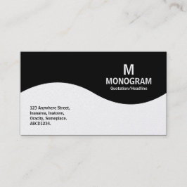 Cartão De Visita Monograma de meia onda - Preto (Platina)