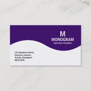 Cartão De Visita Monograma de meia onda - Profundo roxo