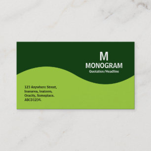 Cartão De Visita Monograma de meia onda - Verde marciano com 003300