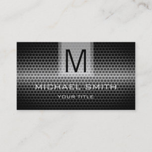 Cartão De Visita Monograma de metal de aço inoxidável profissiona