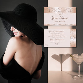 Cartão De Visita Monograma de Ouros de Ouros de Ornamentado de Luxo